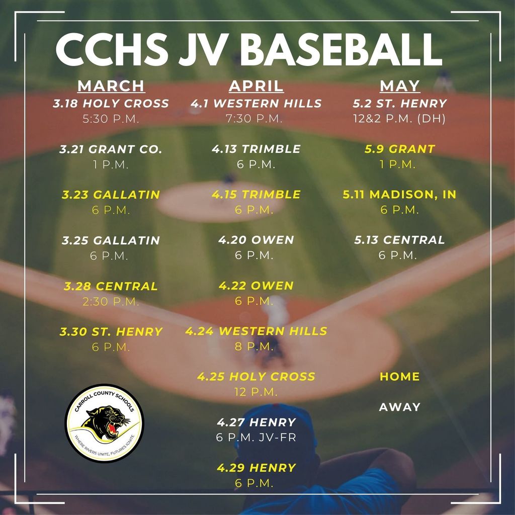 JV baseball schedule