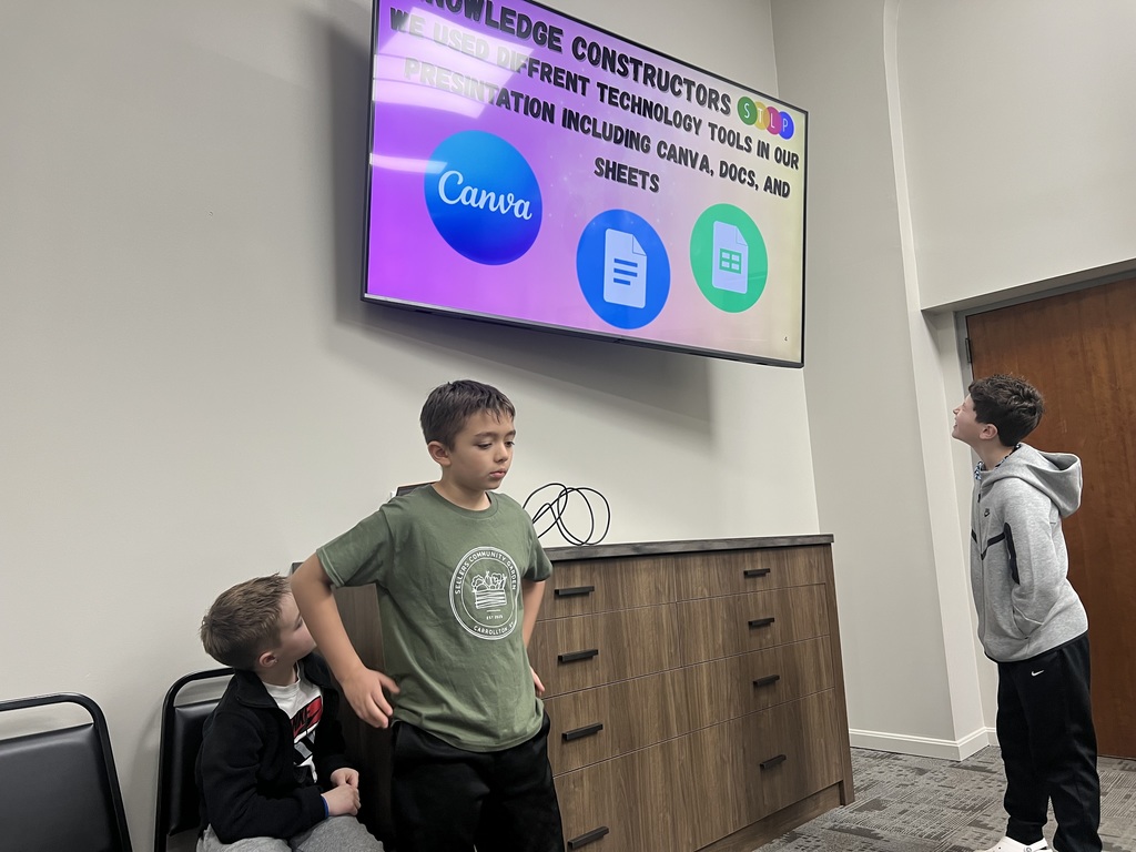 students giving presentation