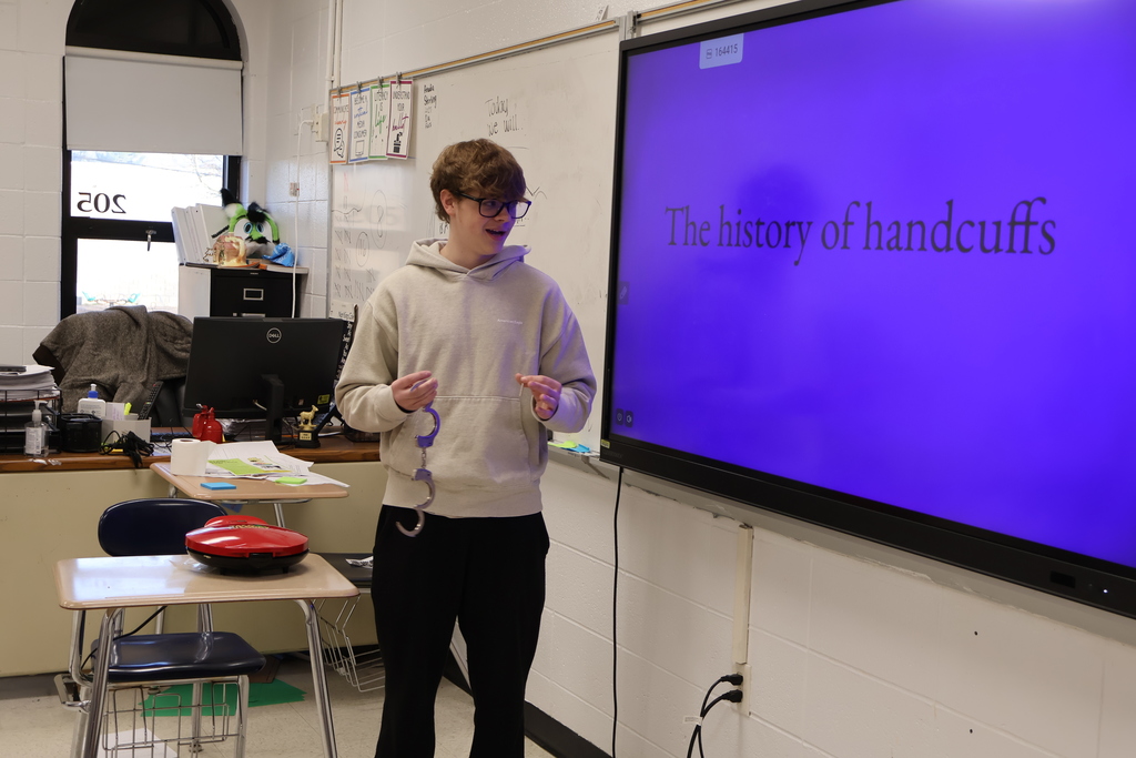student giving speech