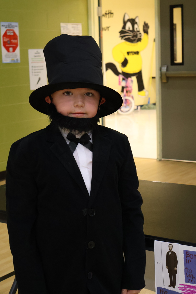student dressed as Abraham Lincoln