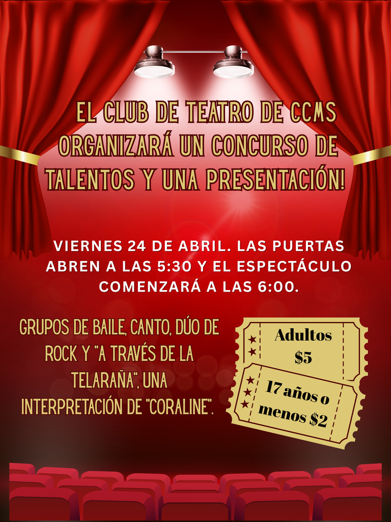 drama club flyer Spanish version