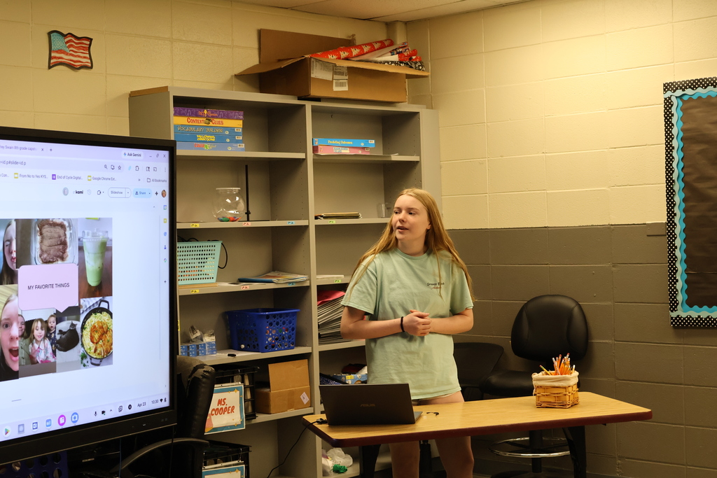 Student making presentation