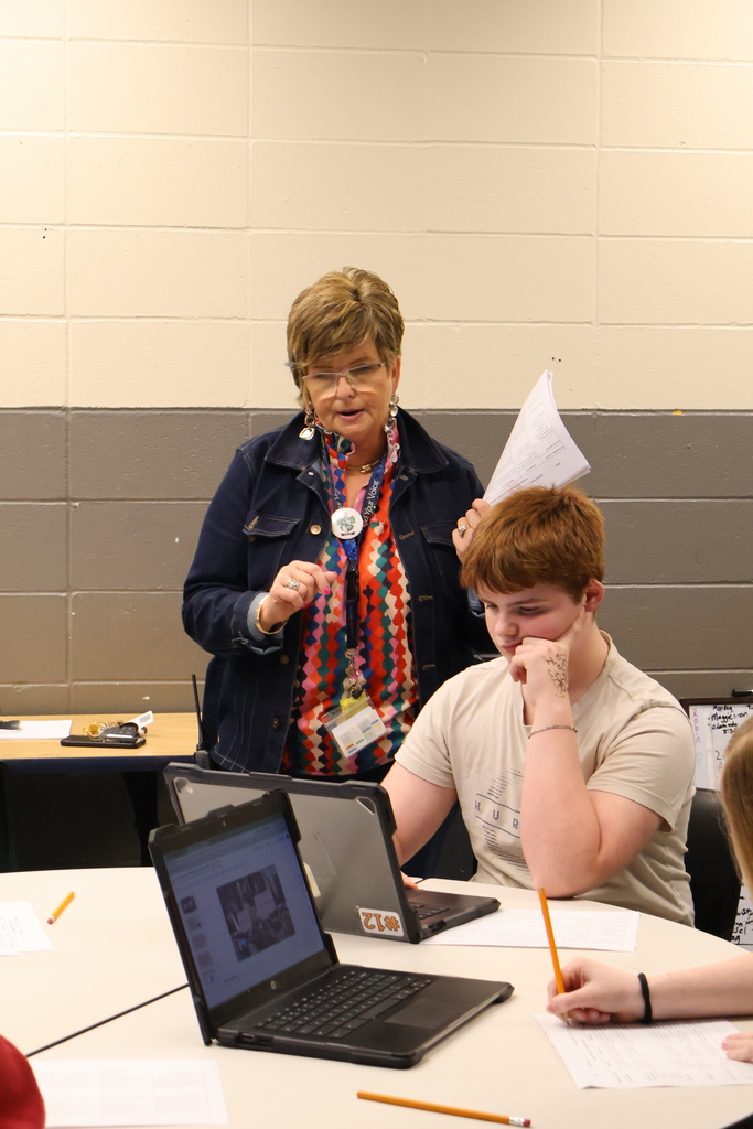 Principal talking to student