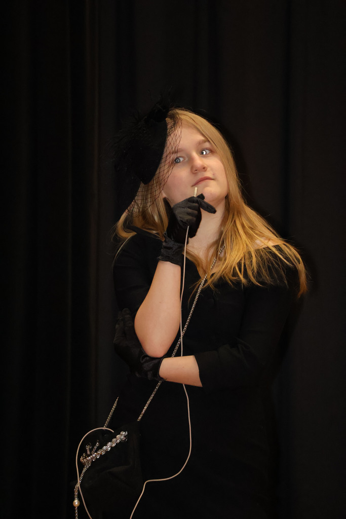 students rehearsing for play