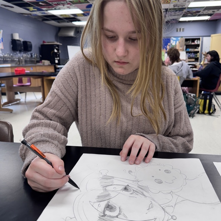 student drawing