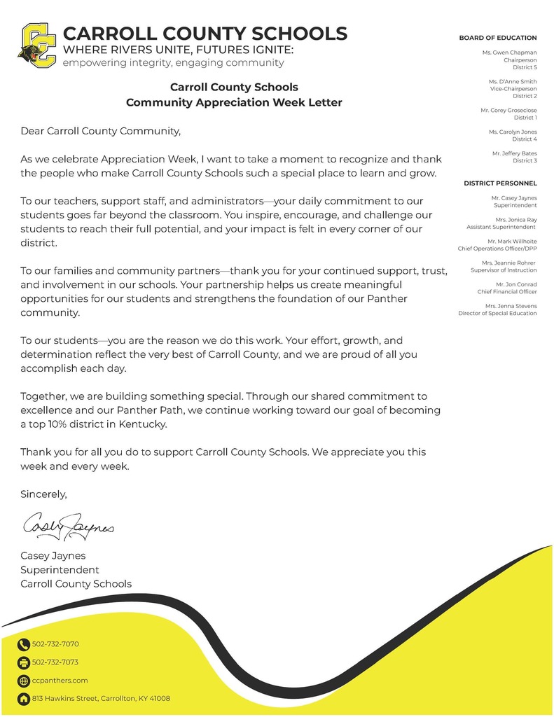 appreciation letter from superintendent English version