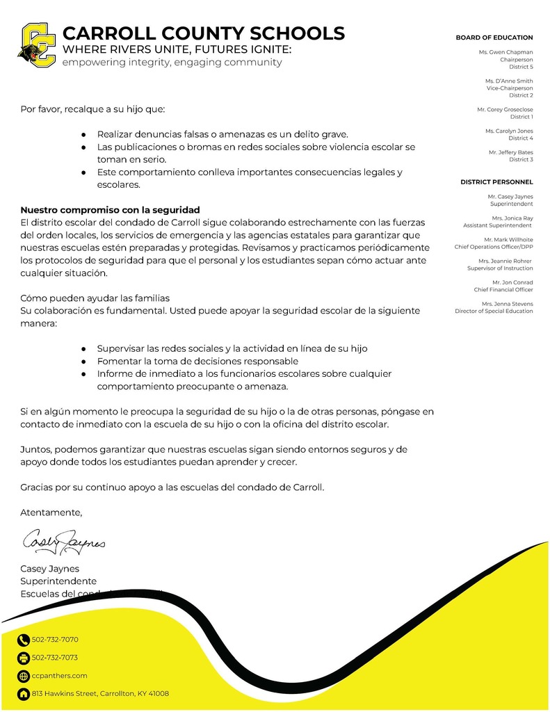 Parent letter Spanish page 2