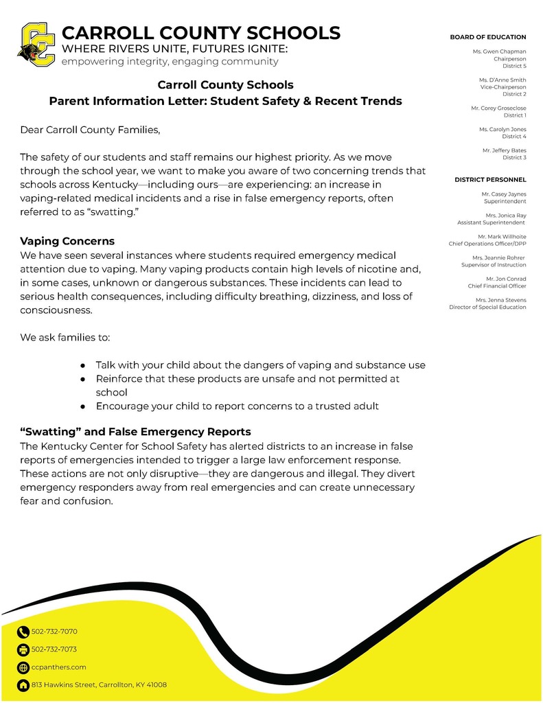 Parent letter English page 1