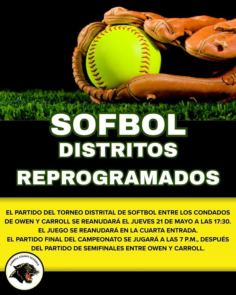 softball rescheduled Spanish version