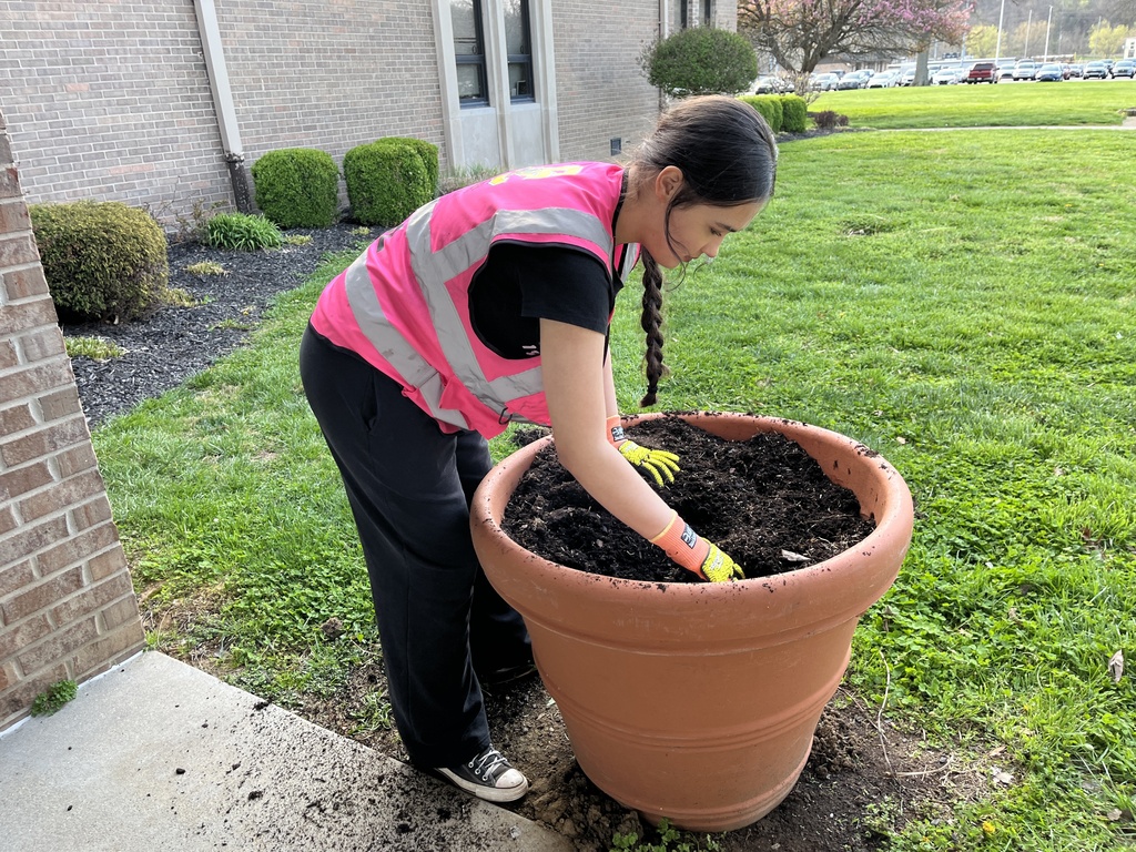 Planting flowers