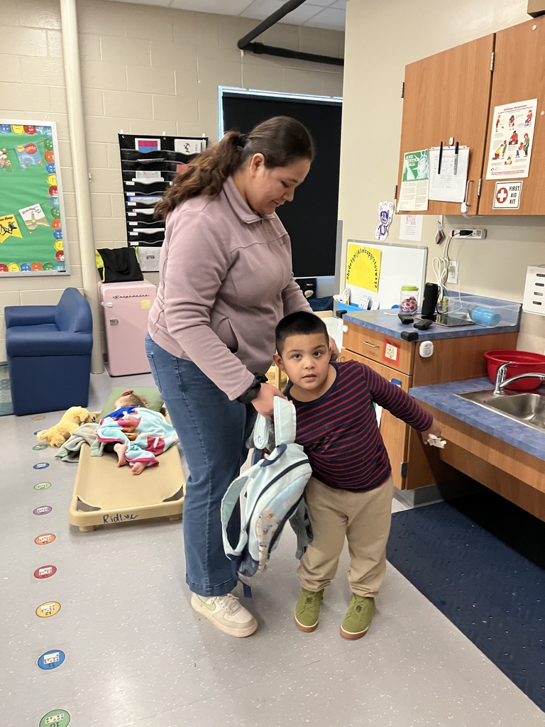 student working with child