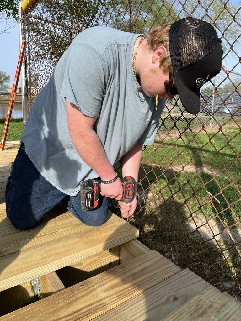 student working on boardwalk project