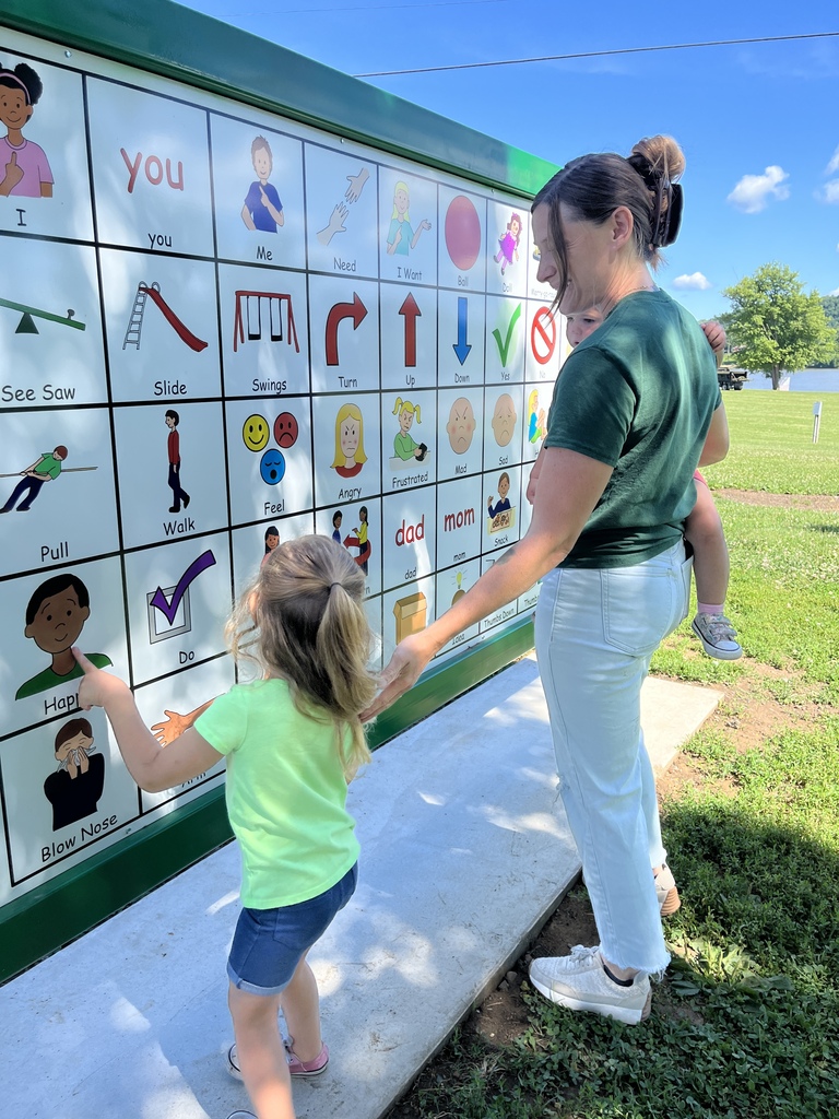 Child using communication board