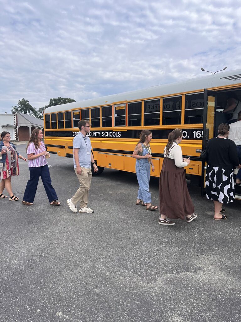 New teachers getting on bus