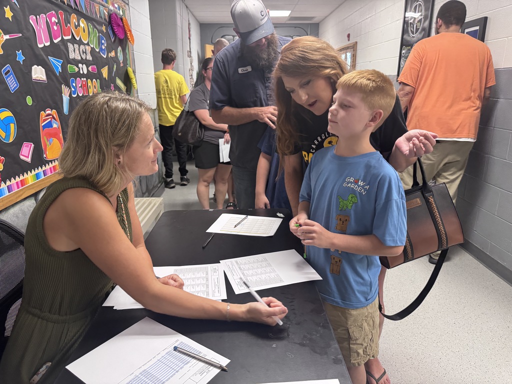 New student talking to teacher