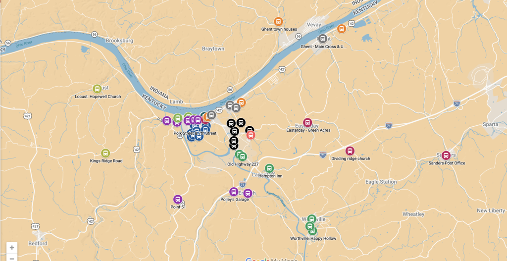 Bus route map