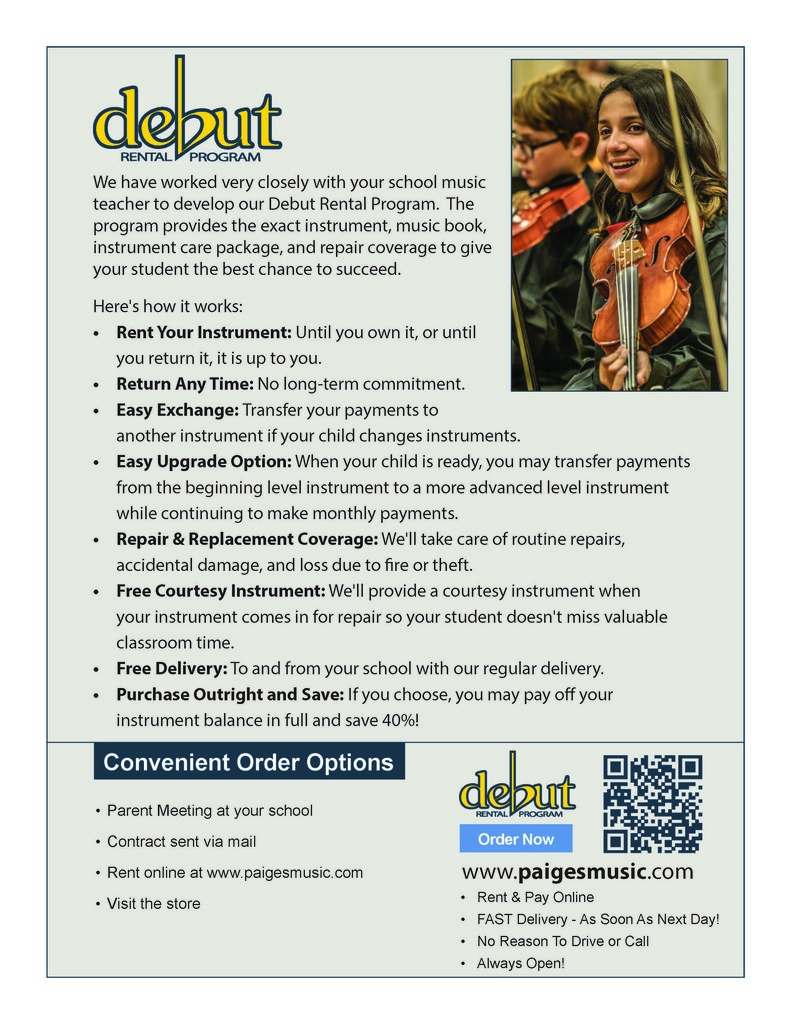 instrument rental flyer