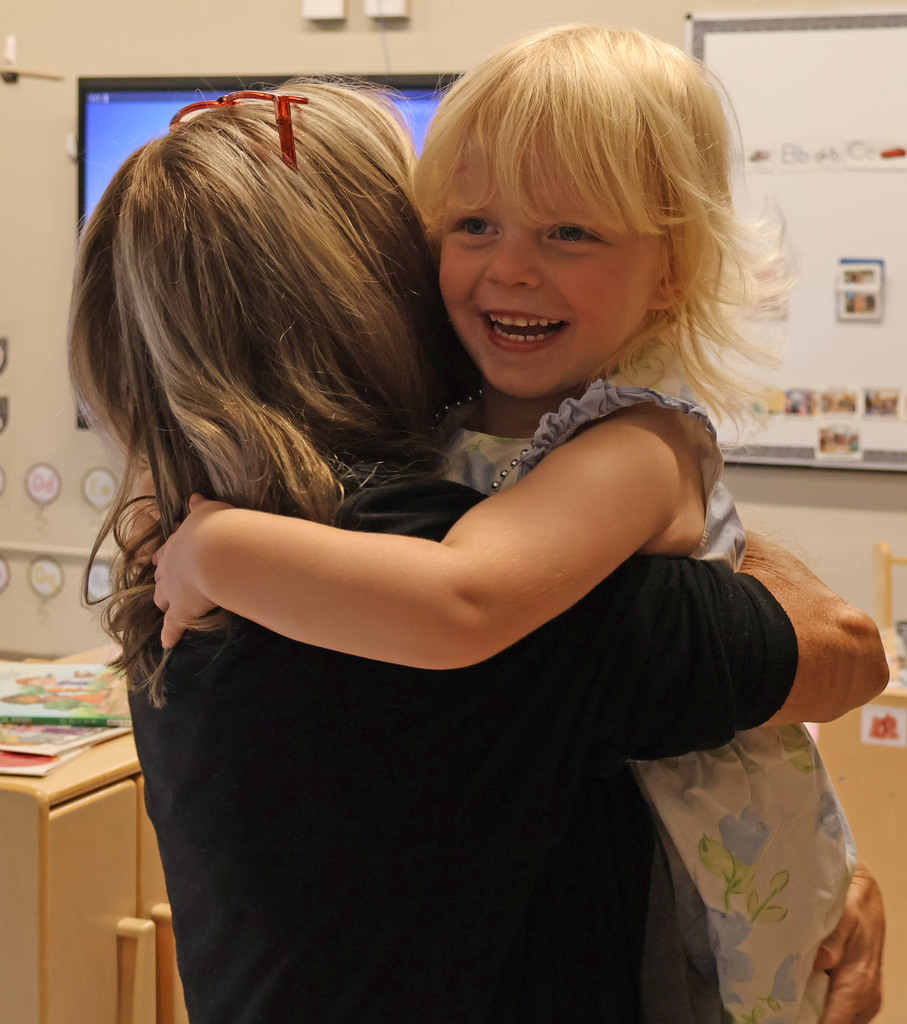 Student getting a hug