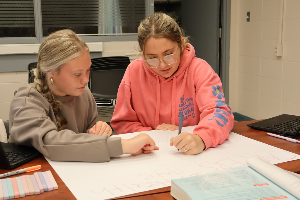 Nursing students working on project