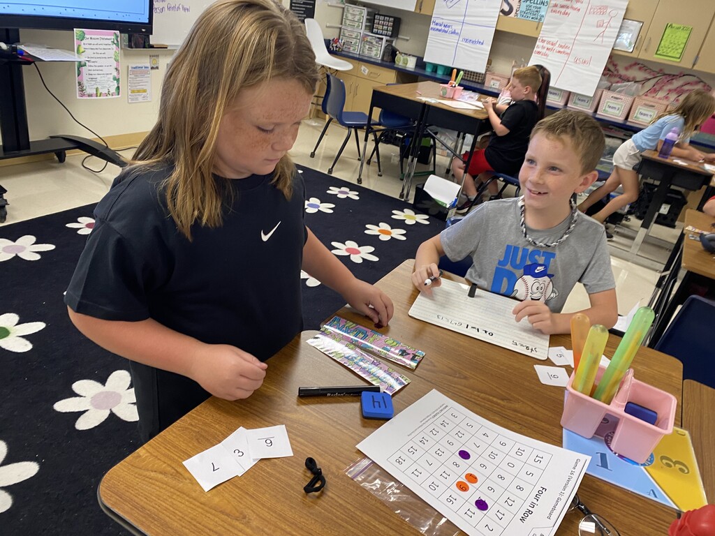 students playing math game 