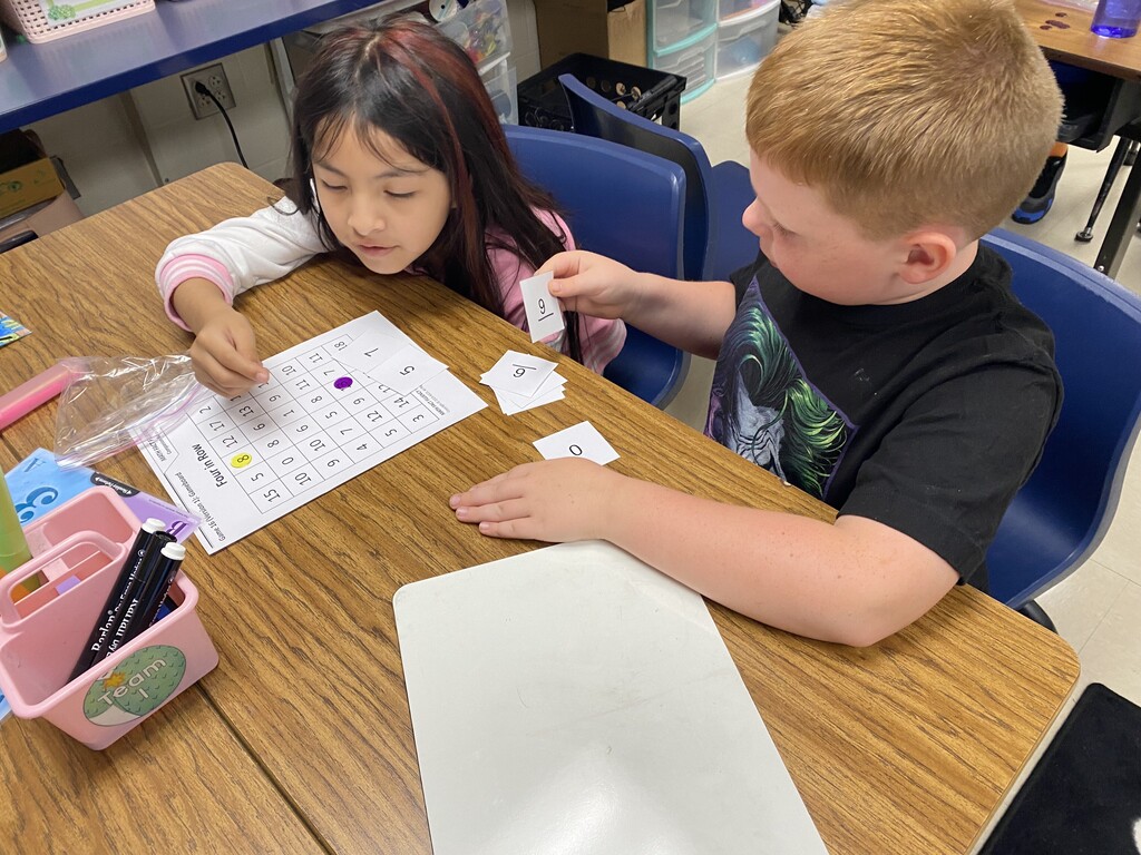 students playing math game 