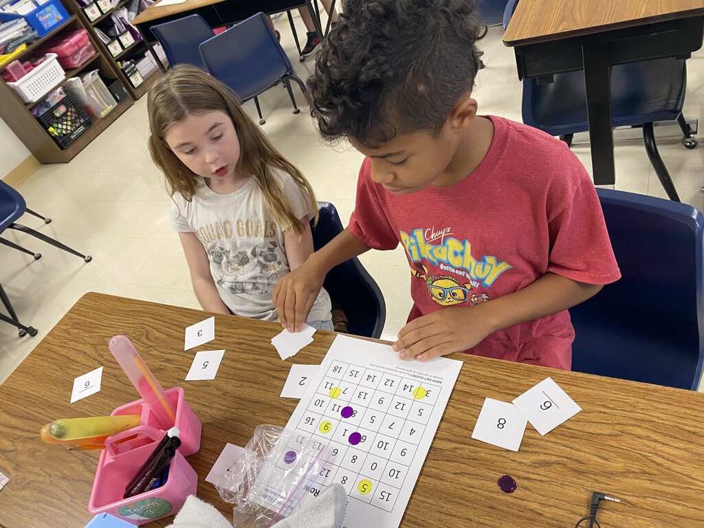 students playing math game 