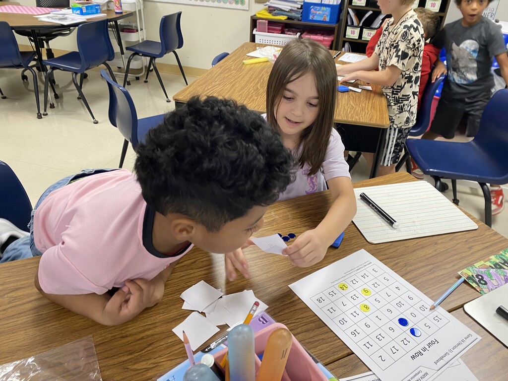 students playing math game 