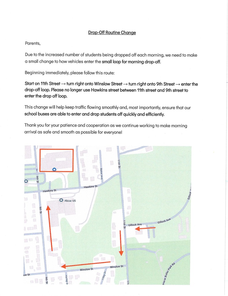 DROP OFF INSTRUCTIONS
