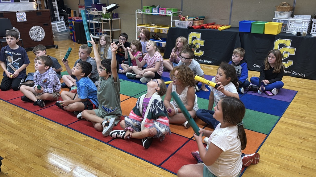 students in music class