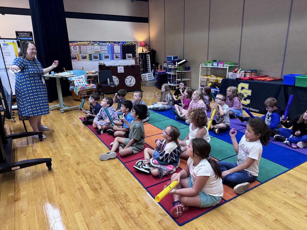 students in music class