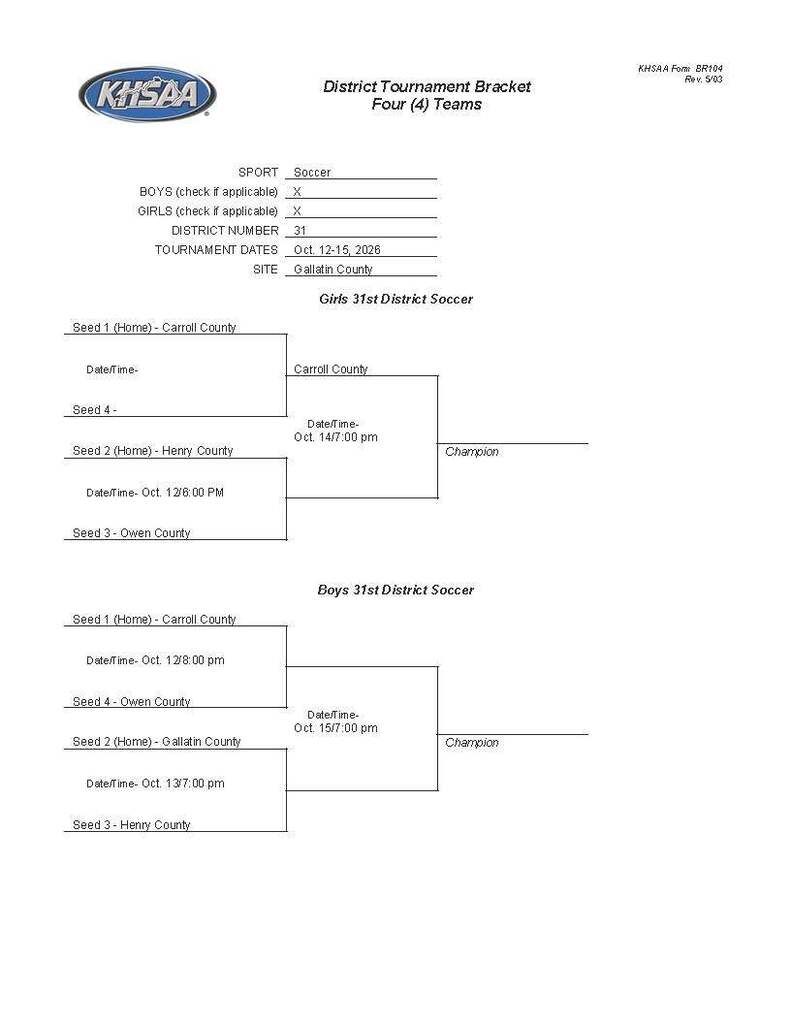 31st District soccer bracket 2026