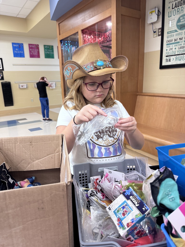 Student selecting item from Birthday Box