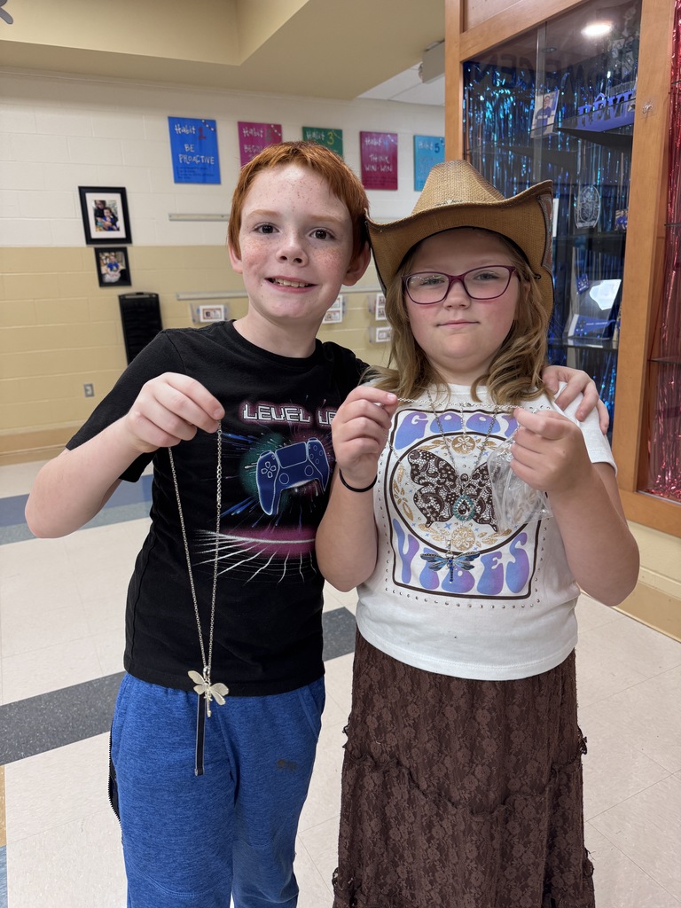 Students with gifts from Birthday Basket