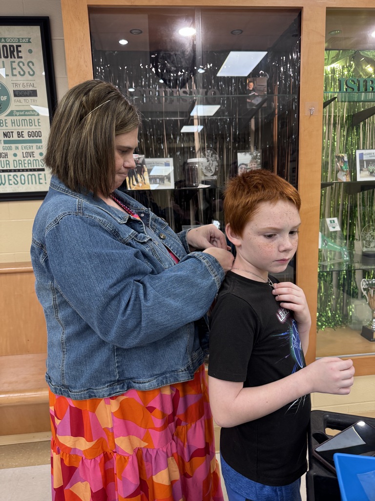 Student wearing necklace from Birthday Basket