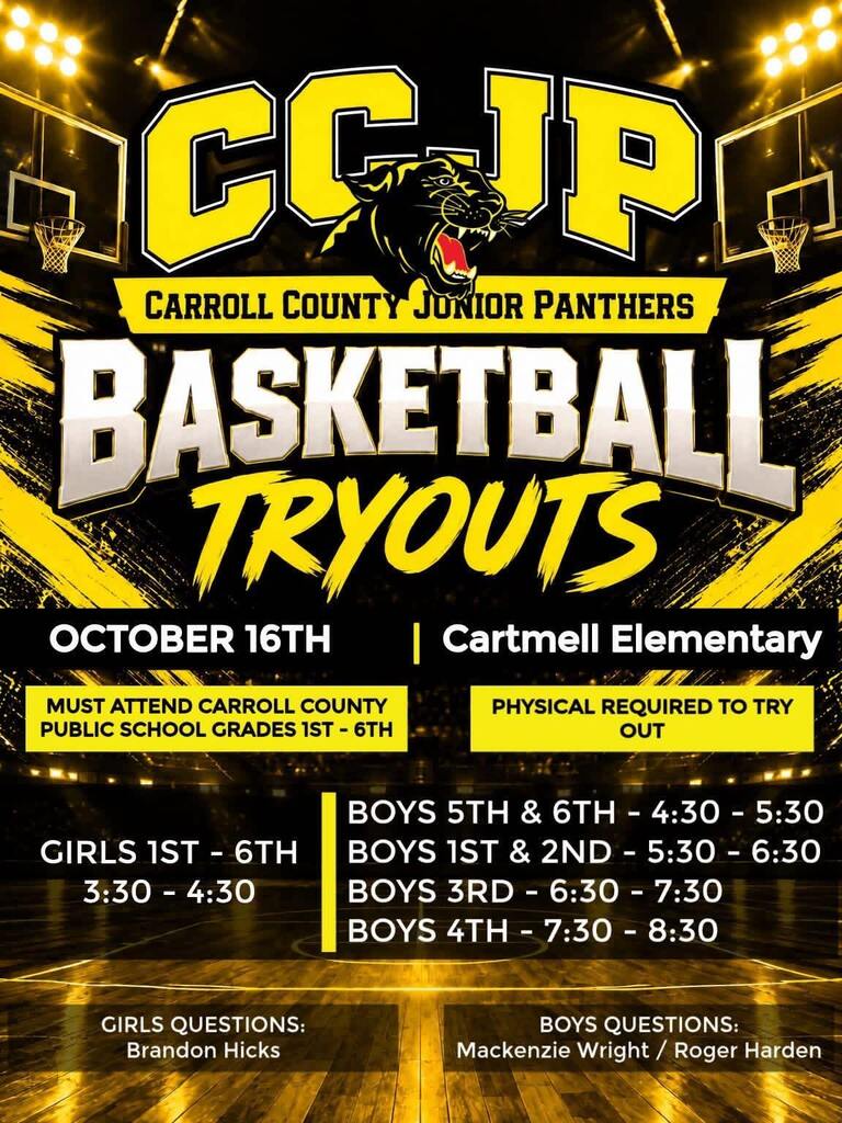 CCJP tryouts flyer