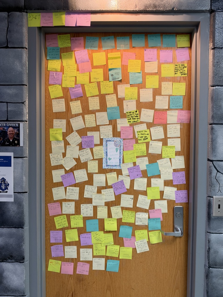 Notes from students on door