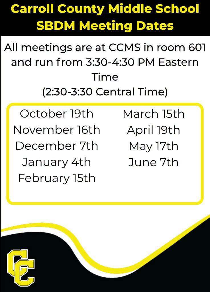 SBDM Dates