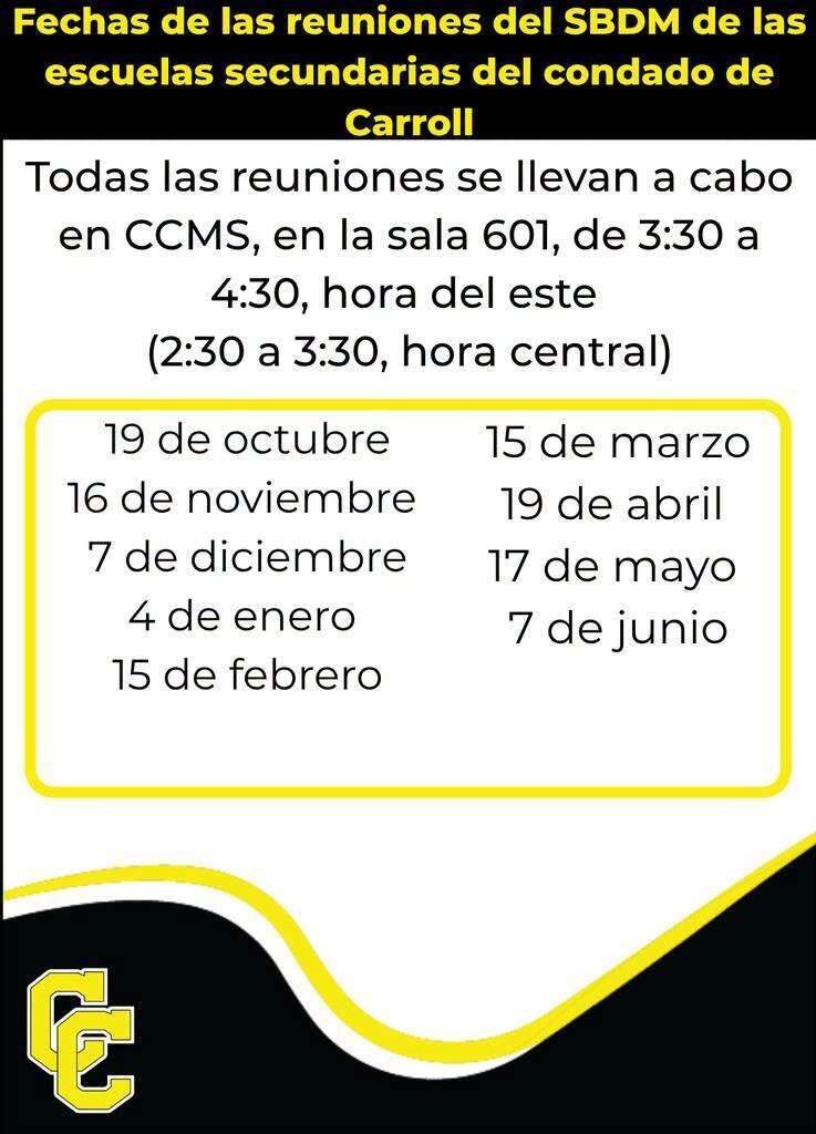 SBDM Dates