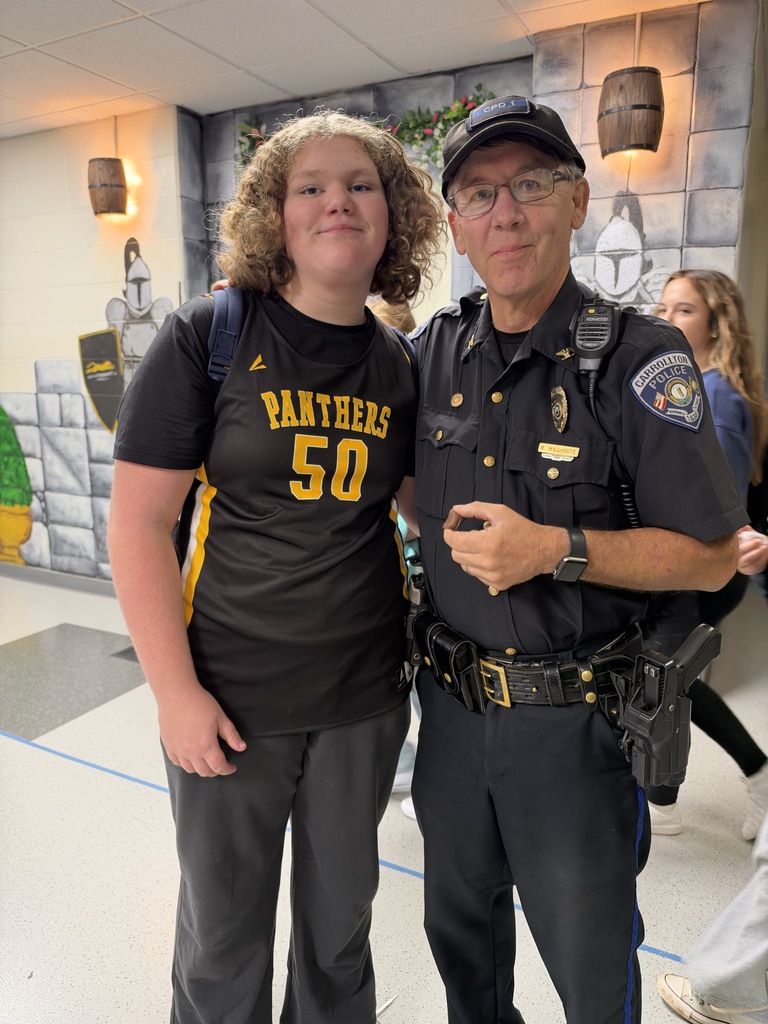 Officer with student