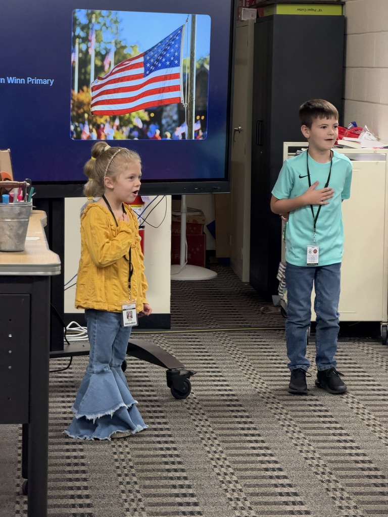 Students leading pledge of allegiance
