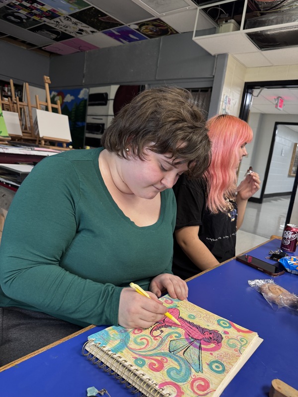 student drawing