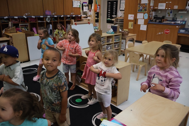 Students playing in class