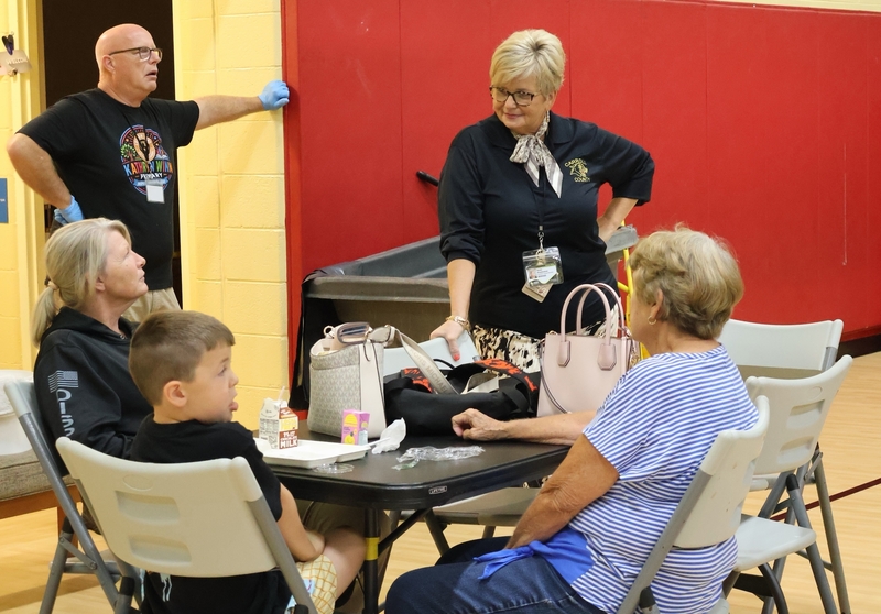 Superintendent talking to families