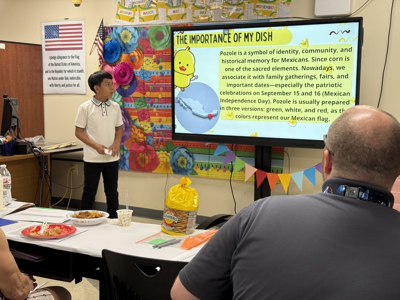 Student making presentation