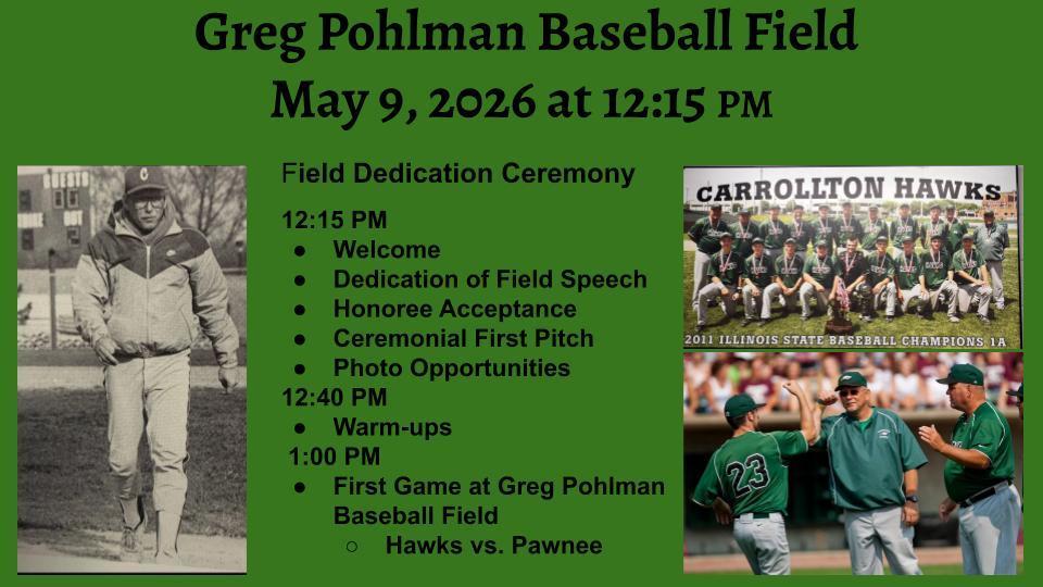 Greg Pohlman Baseball Field Dedication - May 9, 2026