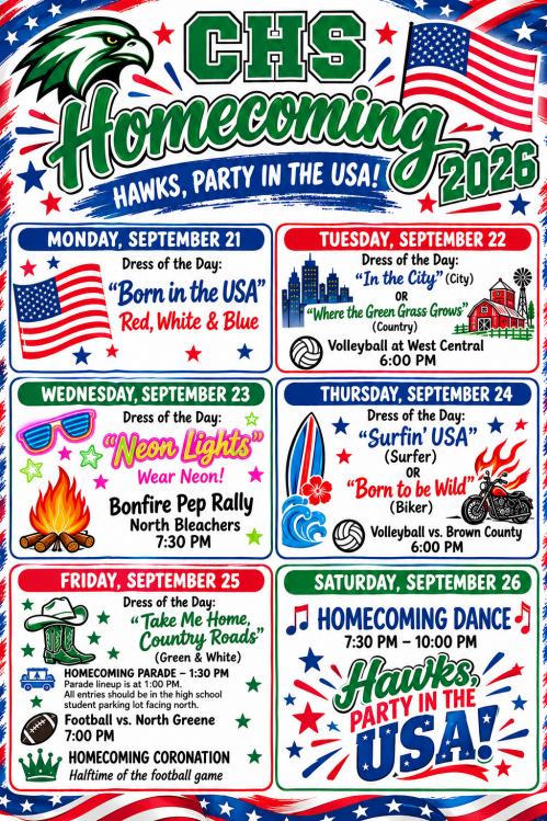 Homecoming Week Schedule and Themes 