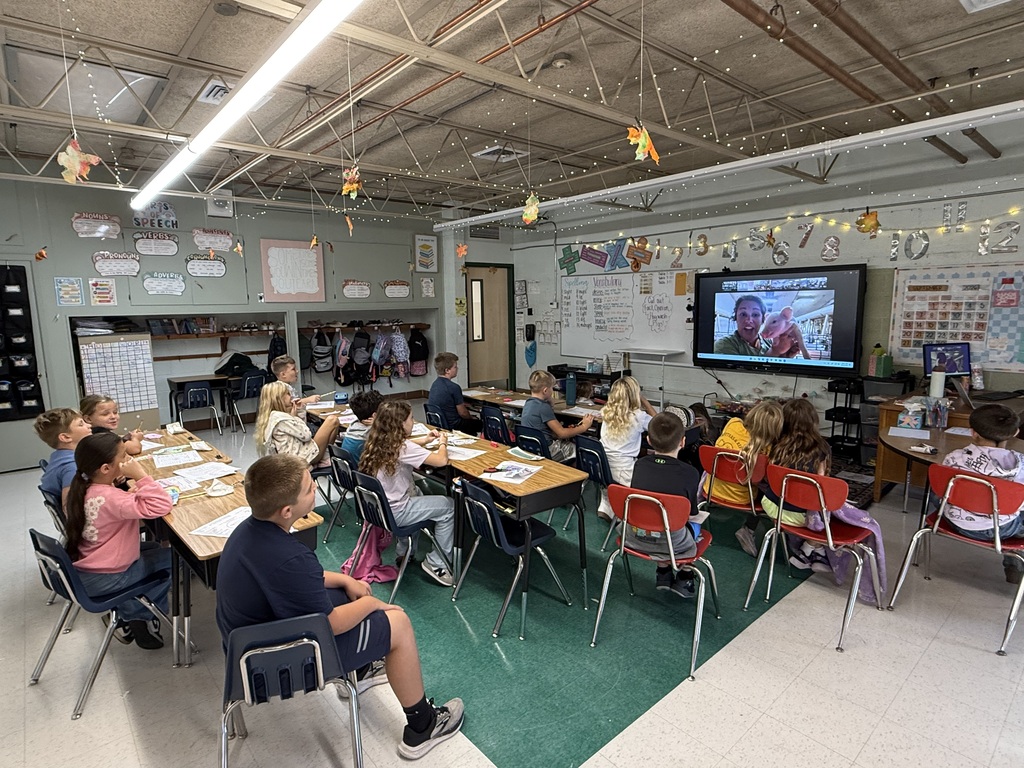 Third grade got to participate in a virtual field trip to the Indiana State Fairgrounds Pig Farm. They got to learn about bio security, pig health, and the life cycle of the pigs! 