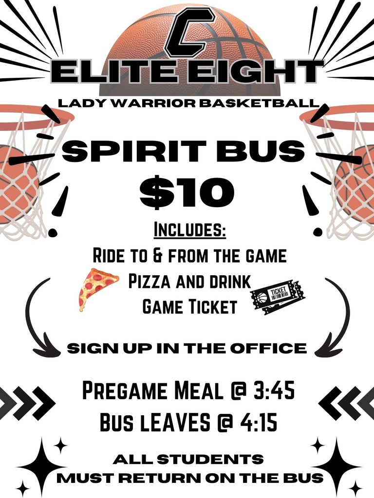 basketball spirit bus flyer
