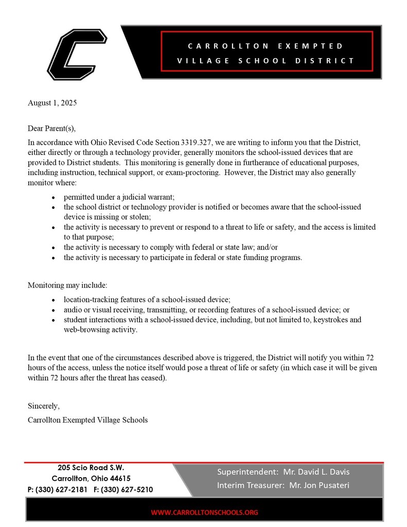 SB29 monitoring notice