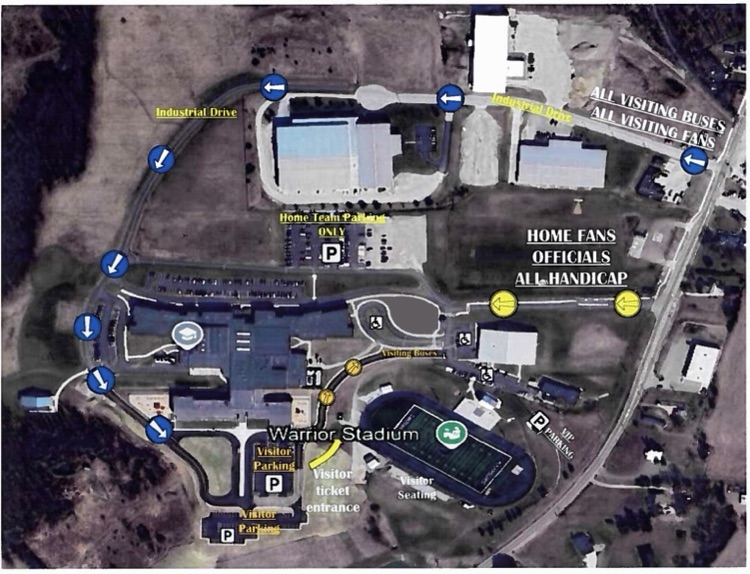 Carrollton Football Parking Map